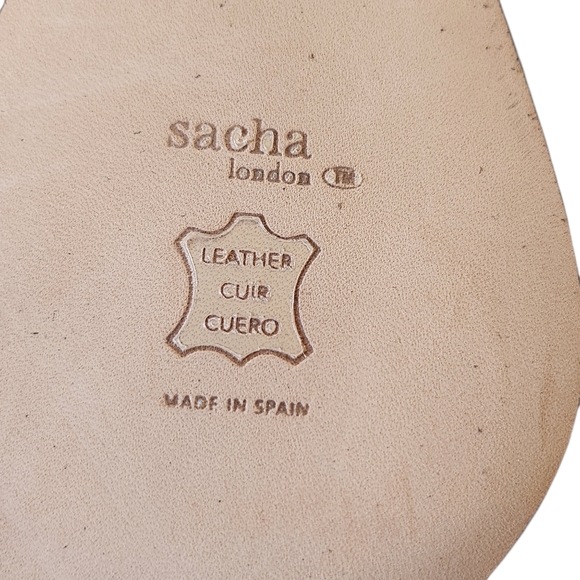 NWTB Sacha London Blanca Black Leather Suede Pointy Toe Slingback Heels Size 8B - Picture 13 of 15